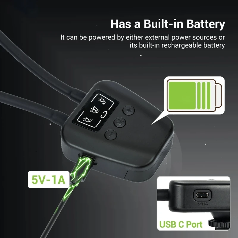 Светодиодный светильник на рукоятке регулирующий макро-подсветку камеры