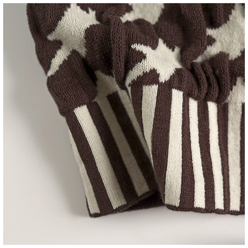 Женский Осенний Трикотажный жилет модный жаккардовый в клетку полоску для