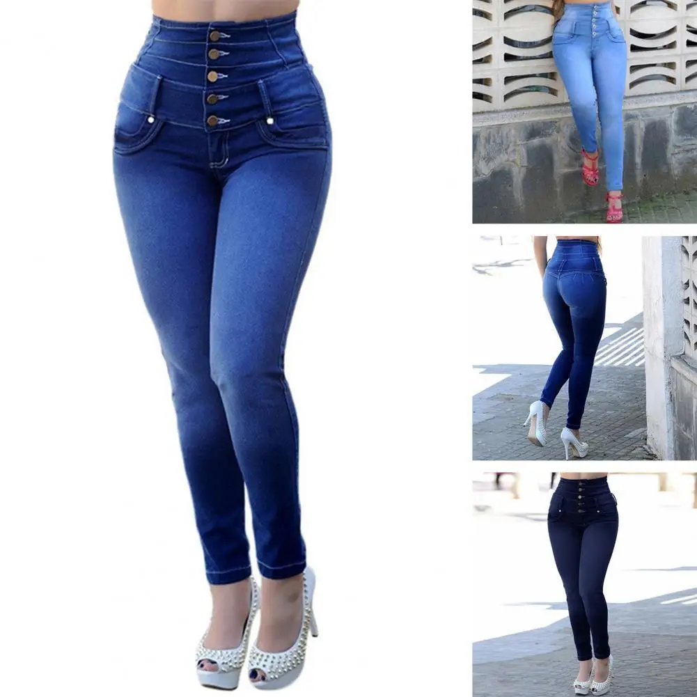 

Denim Chic High Waist Summer Pants Zipper Women Pants Pockets Female Clothes