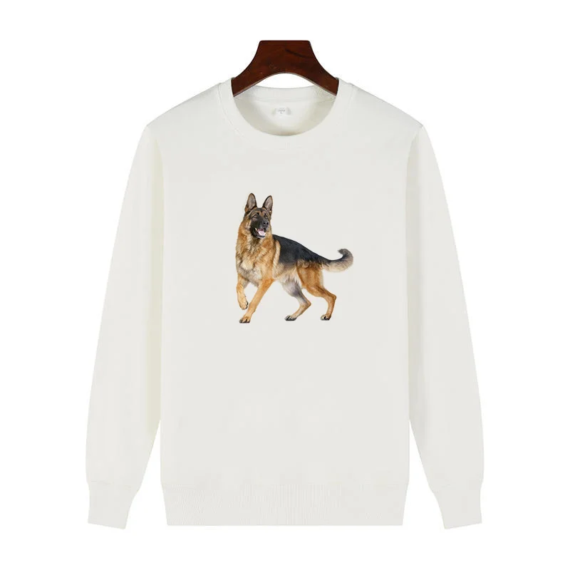 

Classic graphic sweatshirts German Shepherds Round neck and velvet winter thick sweater hoodie For all ages Men's sportswear