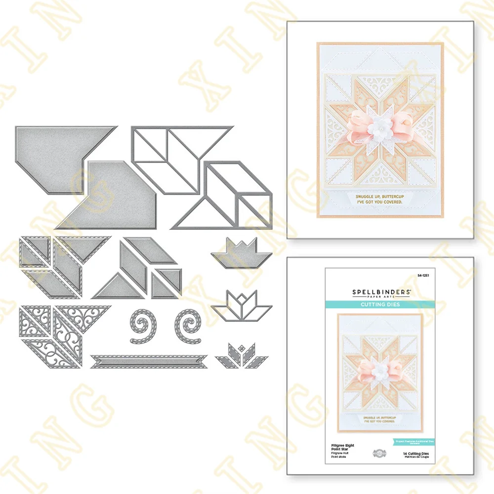 

Filigree Eight Point Star Metal Cutting Dies Scrapbook Diary Decoration Stencil Embossing Template Diy Greeting Card Handmade