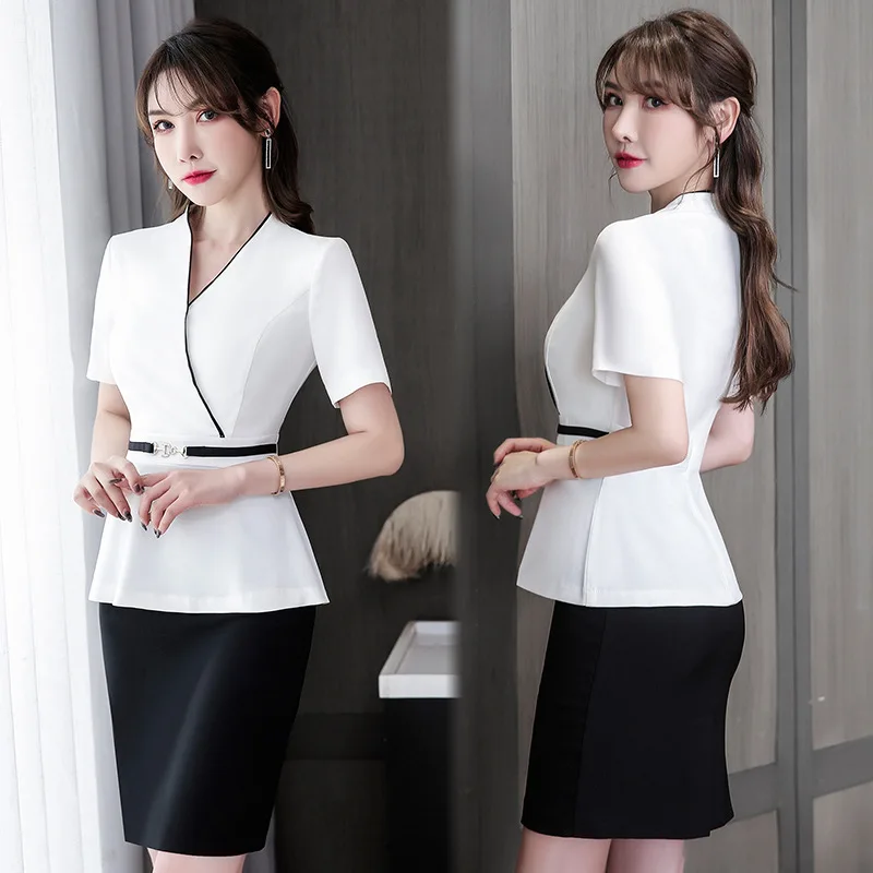 

New Beauty Salon Uniform Esthetic Professional Spa Massage Technician Overalls Oil Push Work Clothes For Women Sauna Skirt Suit