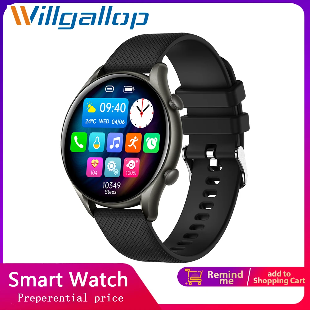 

Willgallop 2022 Women Men Smart Watch Bluetooth Call Information Reminder Multi-dial Sport Smartwatch for Xiaomi IOS Android