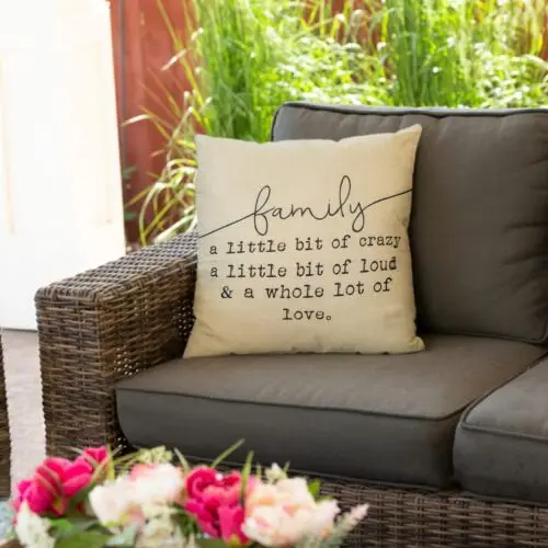 x nowoczesna rodzina Home Decor bawełniana lniana poszewka na poduszkę 18x18 cali niestandardowa DIY dostosowana do rzucania