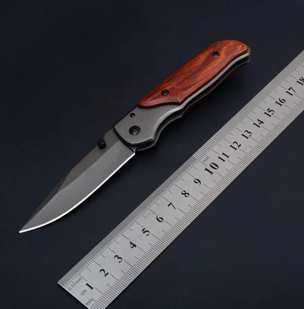 

Wooden Handle Tactical Knife Pocket Folding Stainless Steel Knife, A Good Gift For Camping, Survival, And Outdoor Daily Use