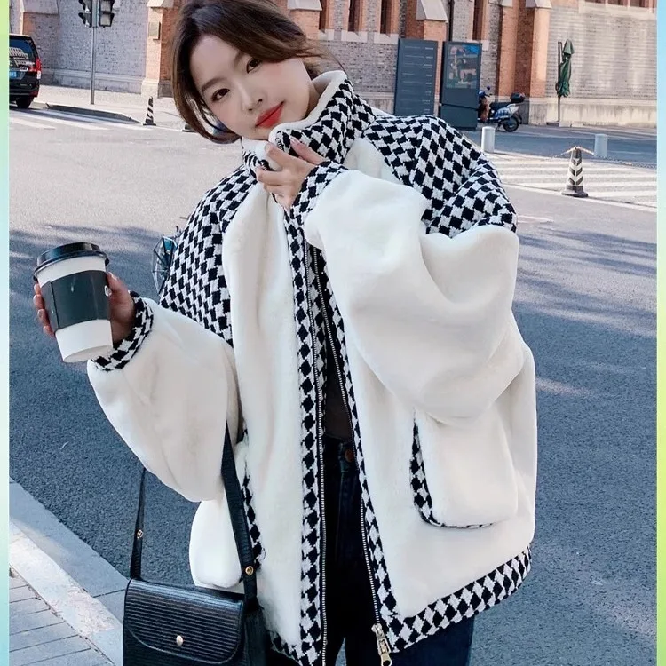 MiiiiX контрастного цвета свободное берберское флисовое стеганое пальто женская