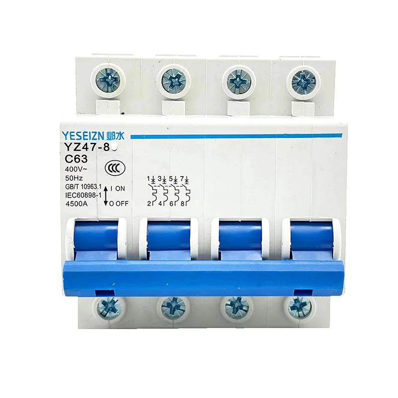 

4P 400V 50HZ AC MCB Air Switch Mini Circuit Breakers 63A 50A 40A