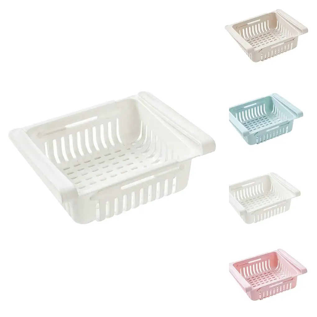 

Telescopic Drawer Fridge Storage Box Slide Food Fruits Vegetables Organizer Container Basket Holder Sliding Design Storage Box