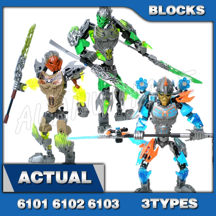 3Types Bionicle Unity Mask Uniter of Jungle Stone Water Lewa Pohatu Gali Soldier 610 Building Block sets Compatible With Model