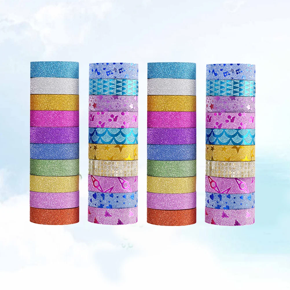 

40 Rolls Adhesive Tapes Paper Adhesive Tapes DIY Decorative Label Craft for Office School