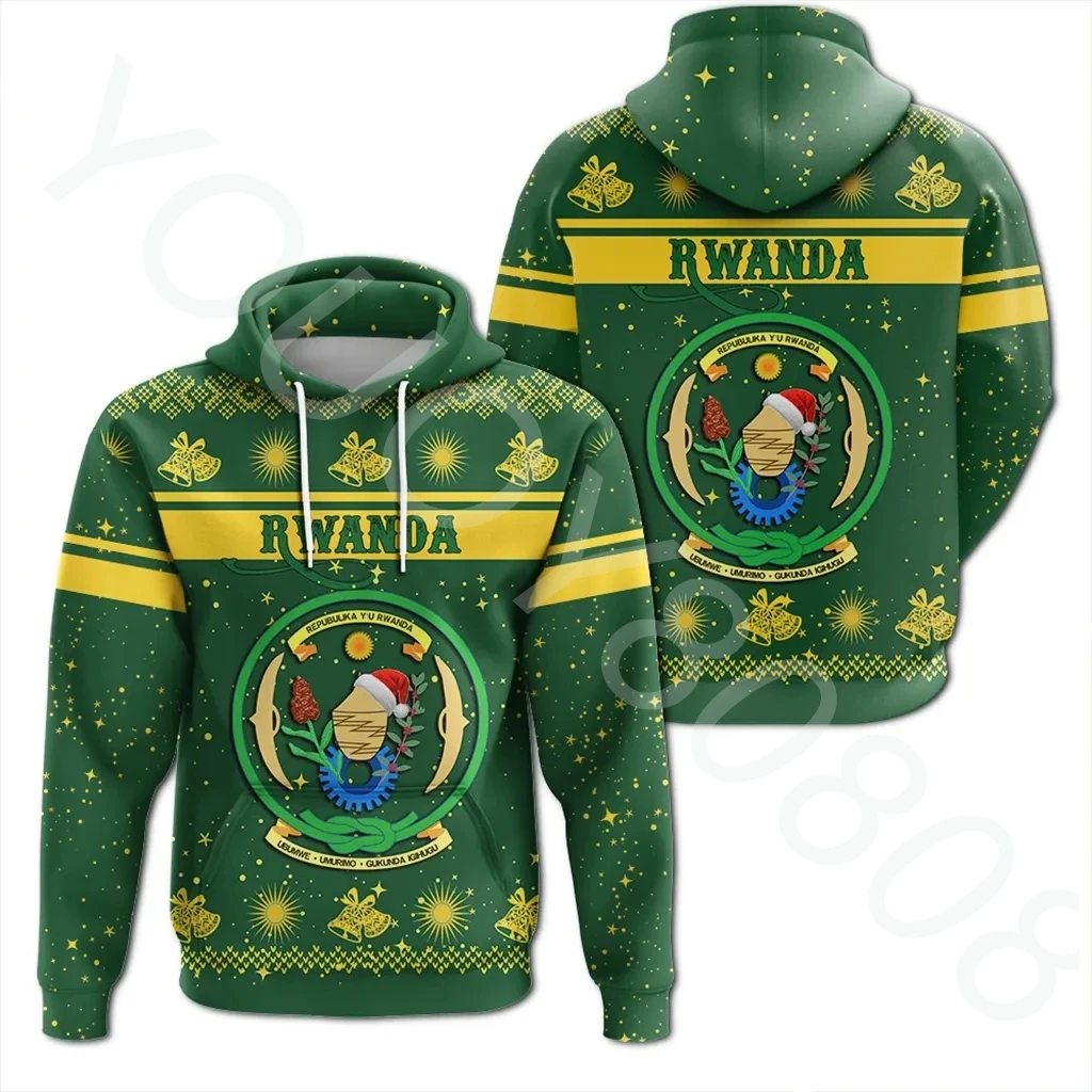 

2022 Fall Winter New Rwanda Hoodie Christmas Sweater African Clothing Men's Zip Hoodie Retro Harajuku Sportswear