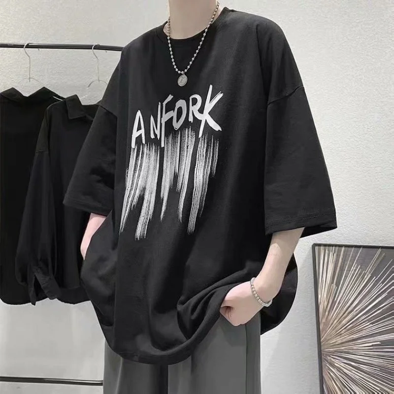 

Oversized Mens Casual T-shirt Cotton Breathable Loose Tops Y2k Clothes Harajuku Short Sleeve Tees Graphic T Shirts Recommend