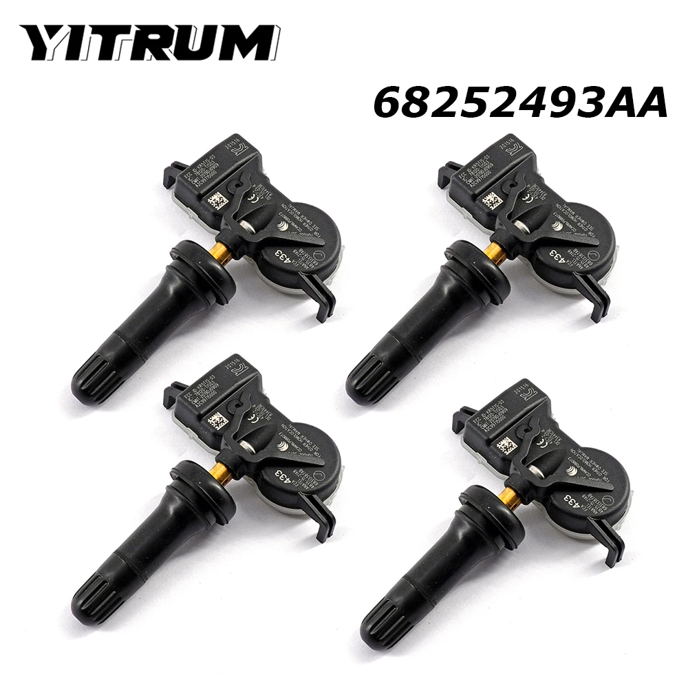 Датчик давления в шинах YITRUM 68252493AA, датчик давления в шинах для Dodge Durango Jeep Compass Renegade Chrysler Voyager Fiat 500X, 68105280AE, 4 шт.