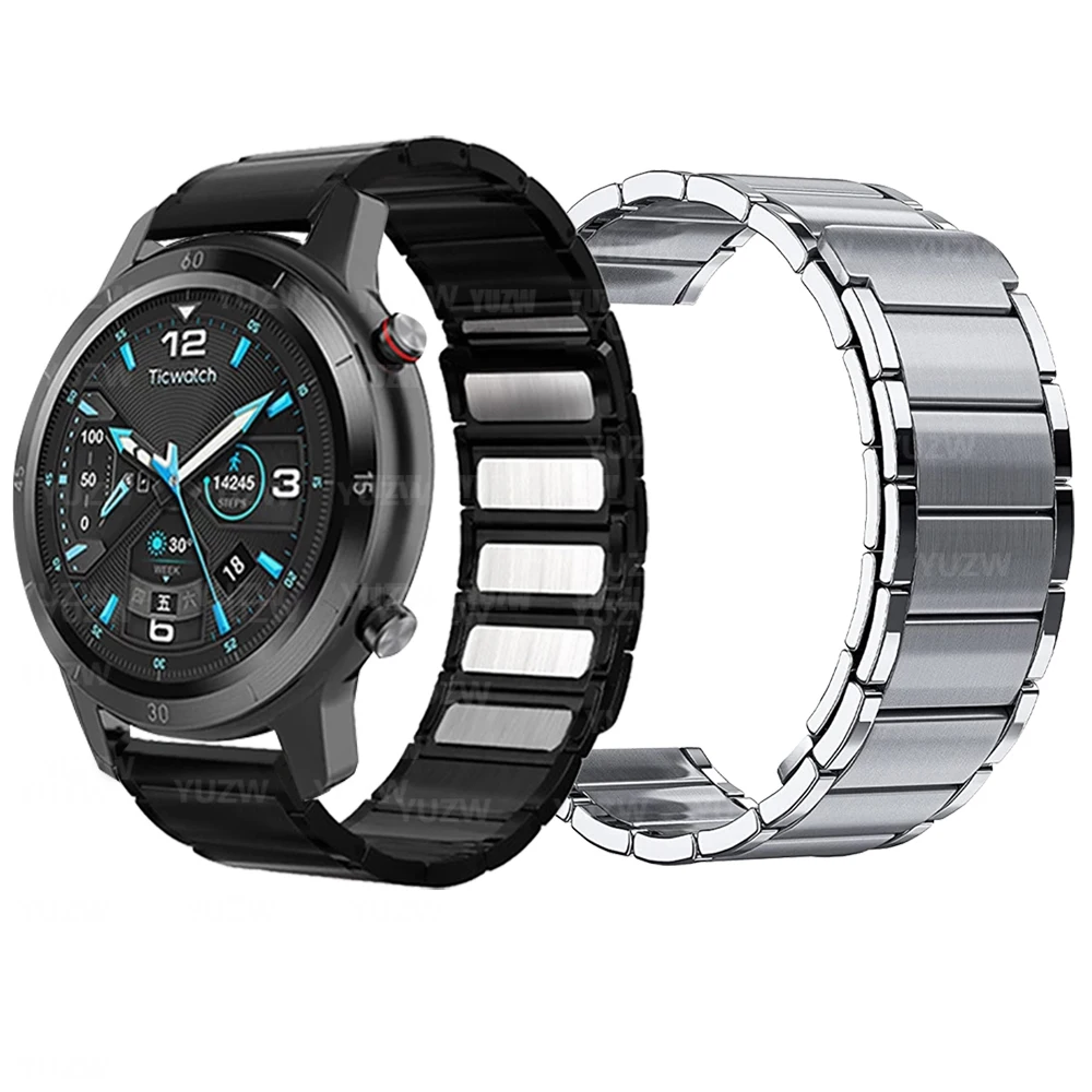 

Ремешок металлический из нержавеющей стали для TicWatch Watch Pro 3 Ultra GPS /GTX/S2/E2/E3/GTH, сменный магнитный браслет для наручных часов