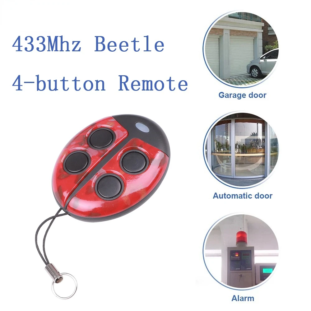 

Red Beetle 4 Button Remote Control Universal 433Mhz Wireless Remote Control RF Clone Garage Door Remote Control