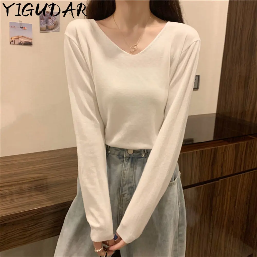 

Modal Long Sleeve Women T Shirt 2023 Autumn Korean Round Neck Slim Top Solid Color Basic TShirt Harajuku Soft ropa de mujer