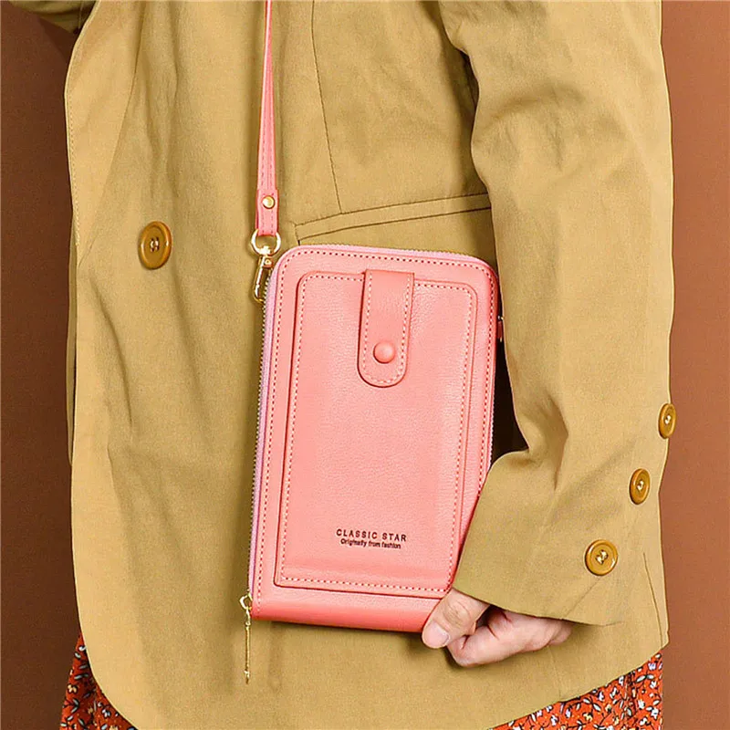 

Женская сумка через плечо из искусственной кожи, сумочка для телефона через плечо, кошелек, кредитница, мессенджер, портативная маленькая к...