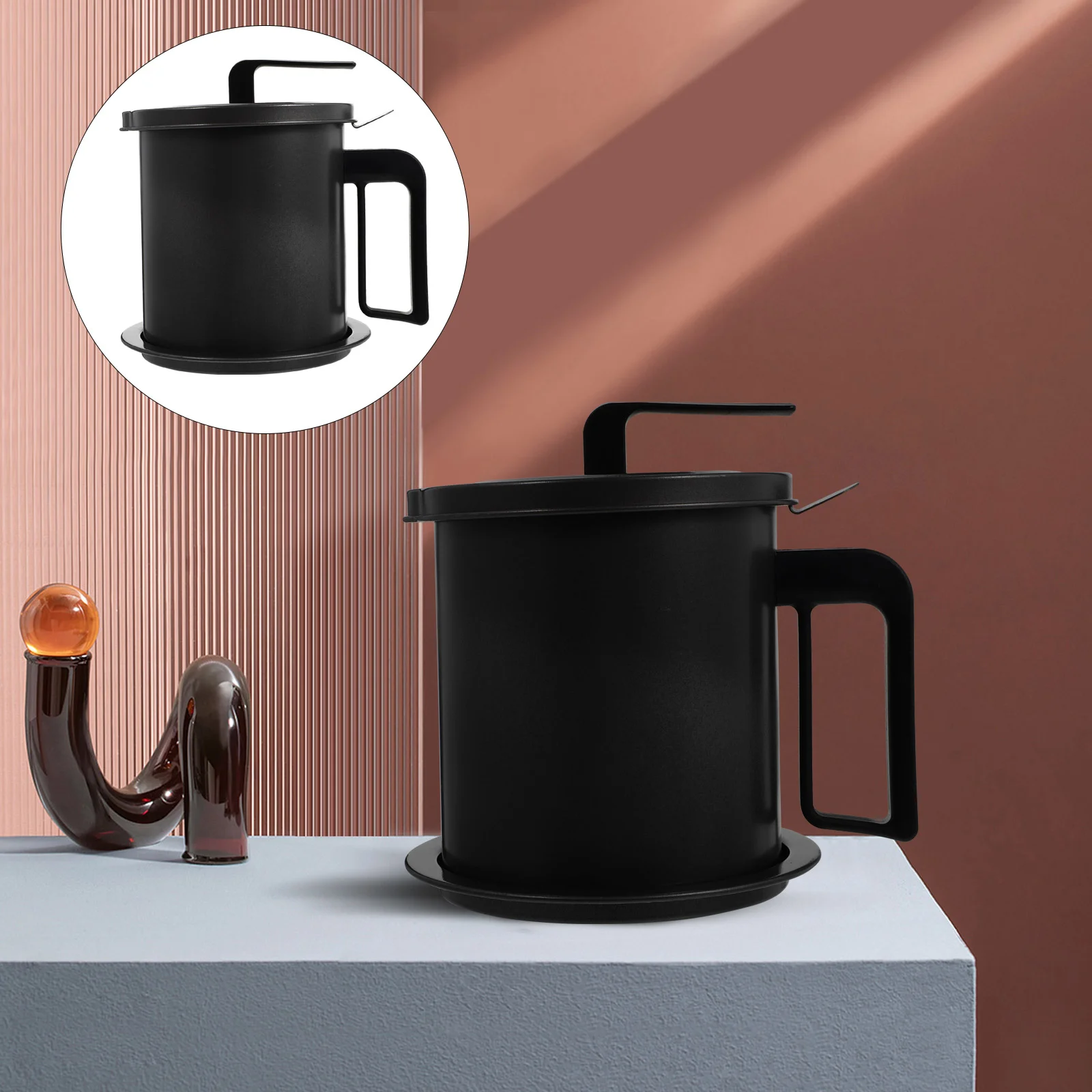 

Oil Stainless Steel Container Grease Olive Bottle Cooking Pot Canister Keeper Dispenser Storage Separator Kitchen Pourer Bacon