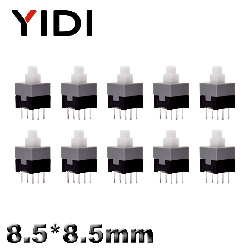 

10 шт., тактильный микро-мини-кнопка с фиксацией печатной платы, самоблокирующийся разблокирующийся переключатель DIP, 6-контактный колпачок 5,8*5,8/7*7/8*8/8,5*8,5 мм
