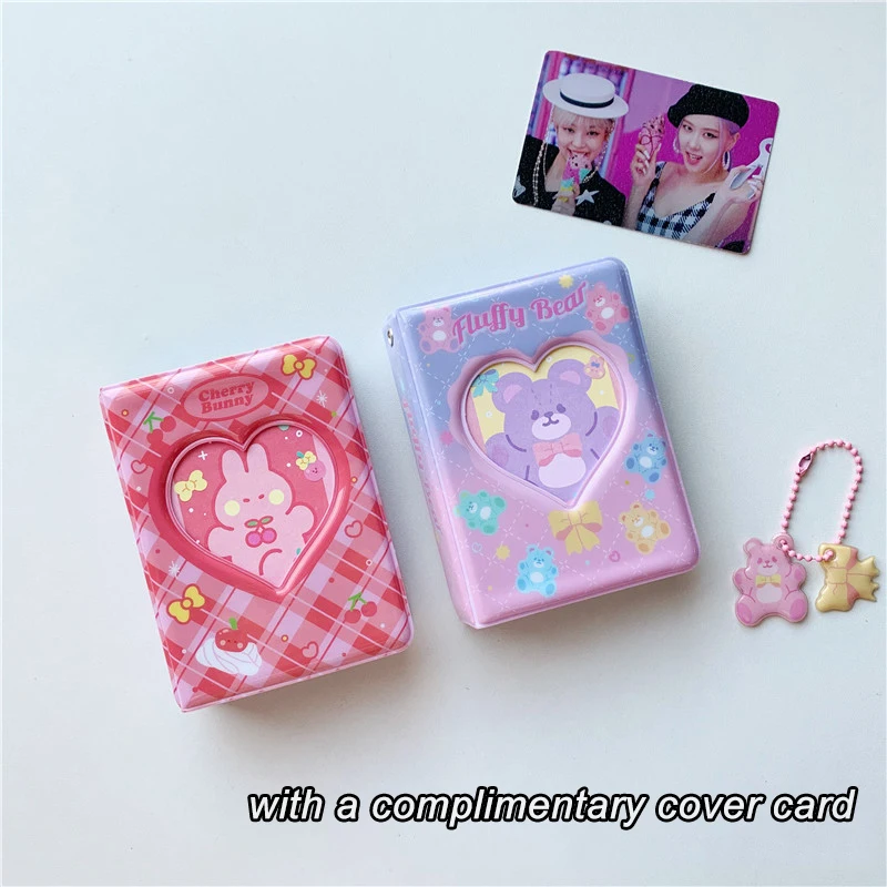 

Cherry Bear 3 Inch Polaroid Photo Album Kawaii Rabbit Star Idol Photocard Storage Book Kpop Card Holder Ins Card Protector Cover