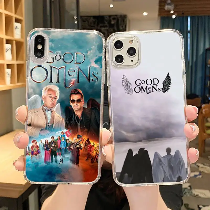 

Good Omen TV series Phone Case Transparent soft For iphone 12 11 13 7 8 6 s plus x xs xr pro max mini