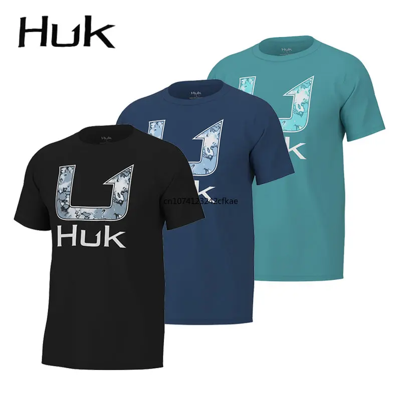 

2023 Fishing Wear HUK Men Short Sleeve T Shirts Uv Protection Breathable Tops Jerseys Summer Fishing Apparel Camiseta De Pesca