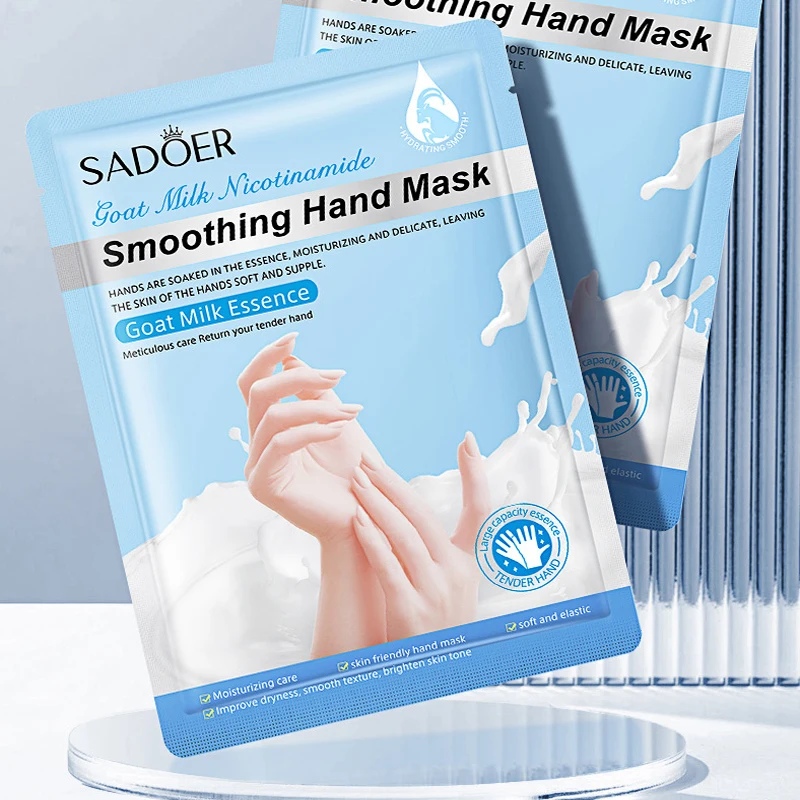 Goat Milk Nicotinamide Whitening Hand Mask Moisturizing Exfoliating Products Nourishing Repair Dry Dullness Brighten Skin Care