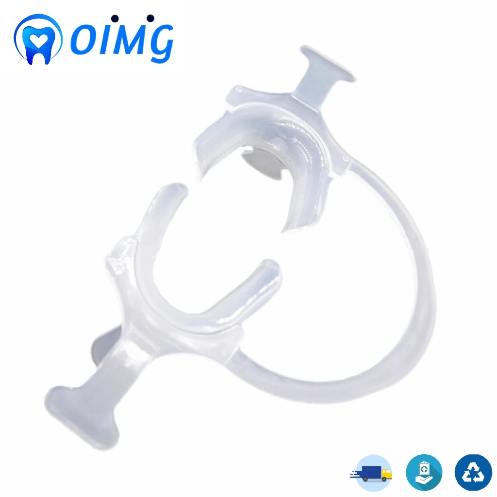 

Dental C Shape Cheek Lip Retractor Dental Plastic Mouth Opener Transparent Cheek Retractor with Handle Dental Supplies