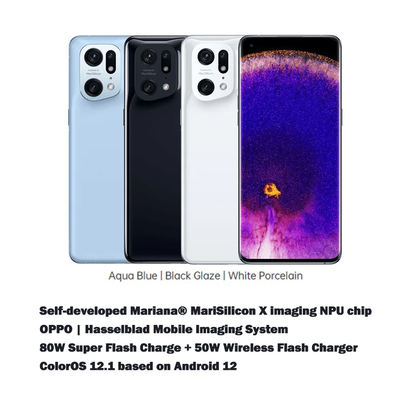 Ceny Oryginalny OPPO Znajdź X5 Pro 5G Snapdragon 8 Gen 1 Dimensity 9000 NFC Google Play 80W Flash ładowarka AMOLED 120Hz Ekran 5000mAh 50M