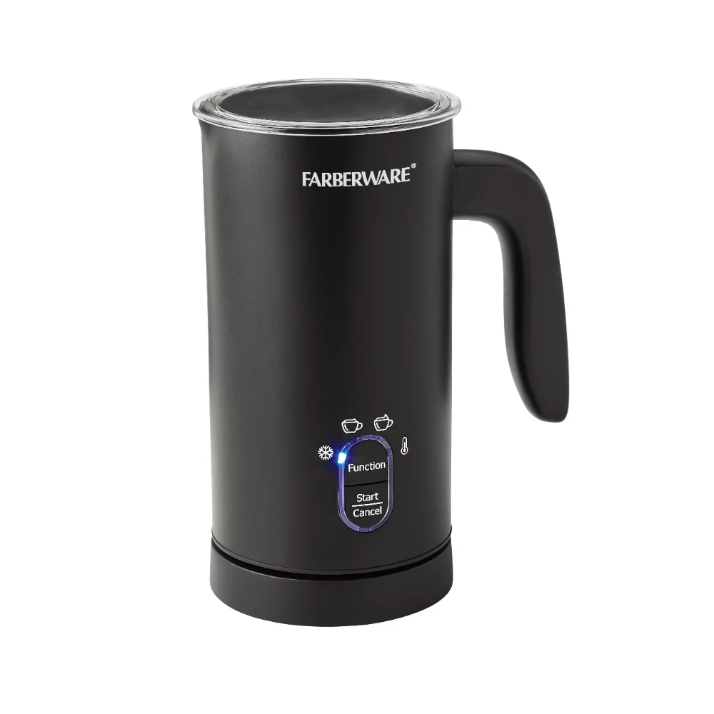

2023 New Farberware 10 Oz Electric Milk Frother 4 In 1 Automatic Foam Maker , Black