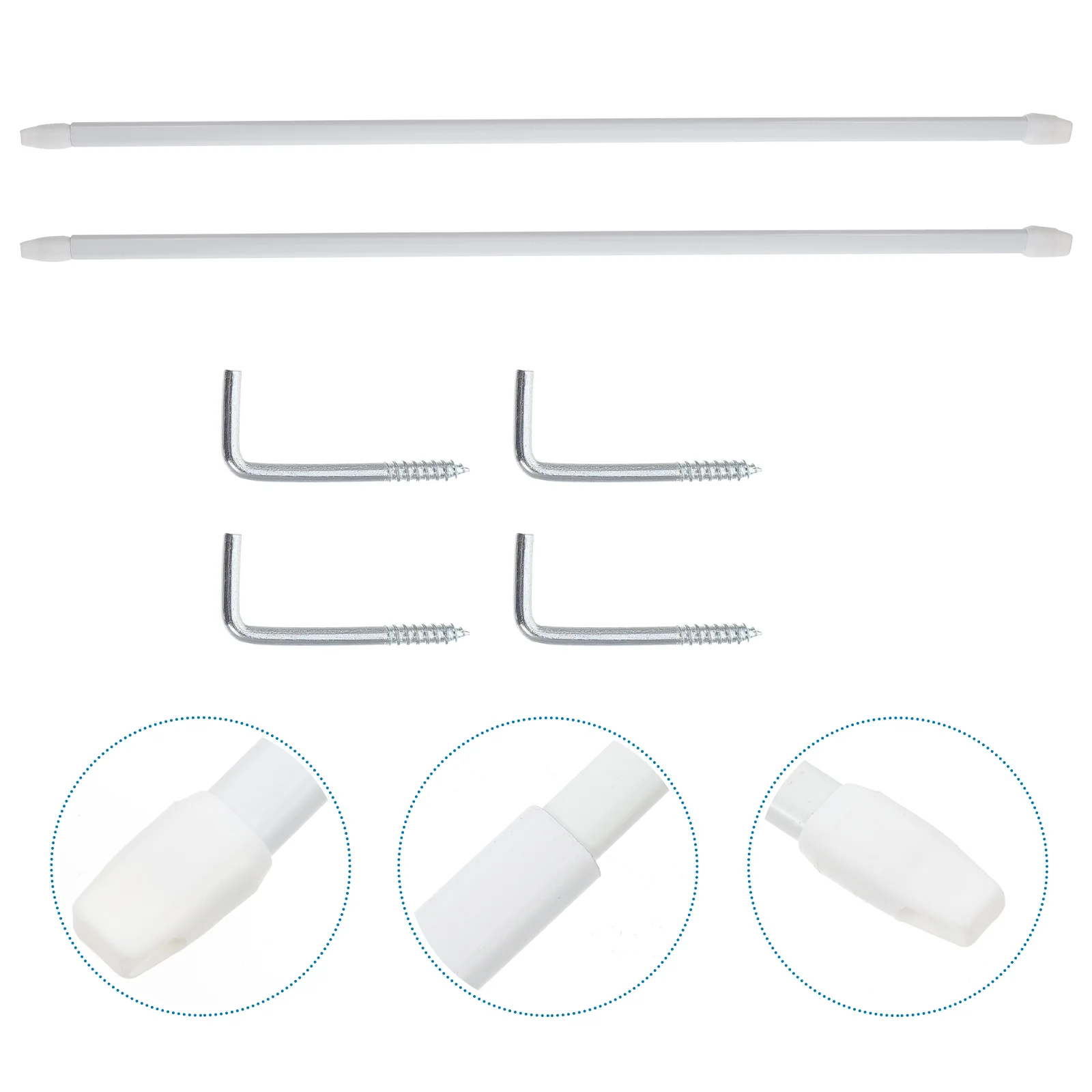 

2pcs Closet Hanger Rod Telescopic Cupboard Rod Bathroom Wardrobe Drying Rod