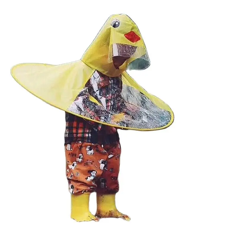 Симпатичные с принтом желтой утки из мультфильма детский плащ куртка