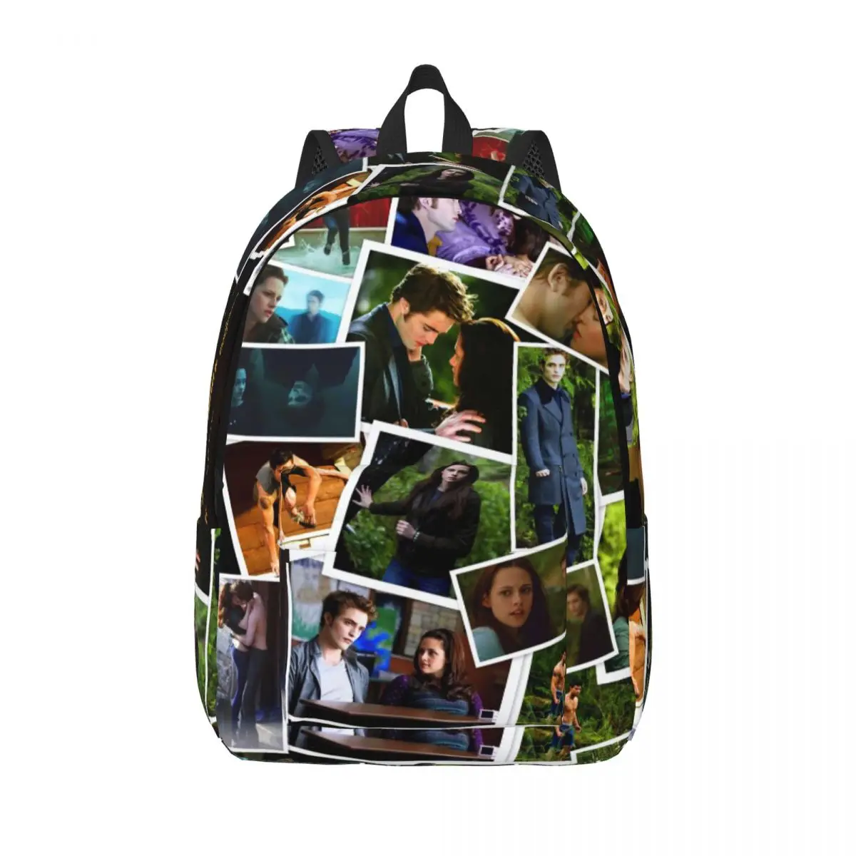 Фото Черный рюкзак Twilight Edward Bella Jacob для дошкольников, учеников начальной школы, сумки для книг для мальчиков и девочек, детский парусиновый рюкзак, спортивный №1