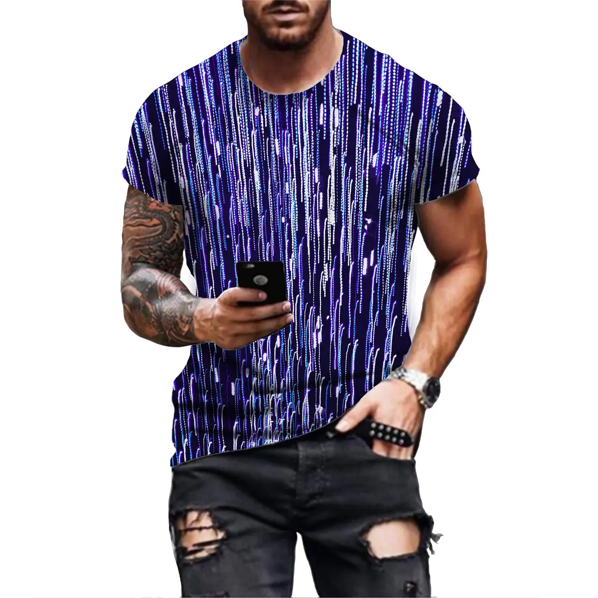 

Fashion 3D Print T Shirt Men's Summer Short Sleeve Harajuku Streetwear T-shirt