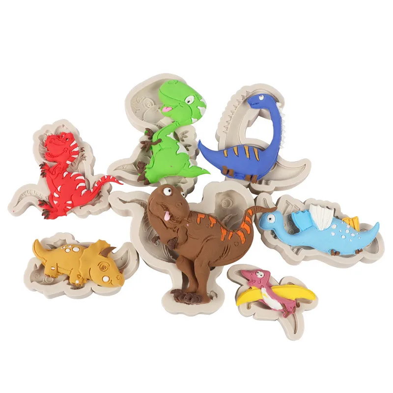 

Cartoon Animal Cake Mold Dinosaur Fondant Cake Decoration Silicone Chocolate Mould Birthday Cake Baking Tools DIY Ornaments Mold