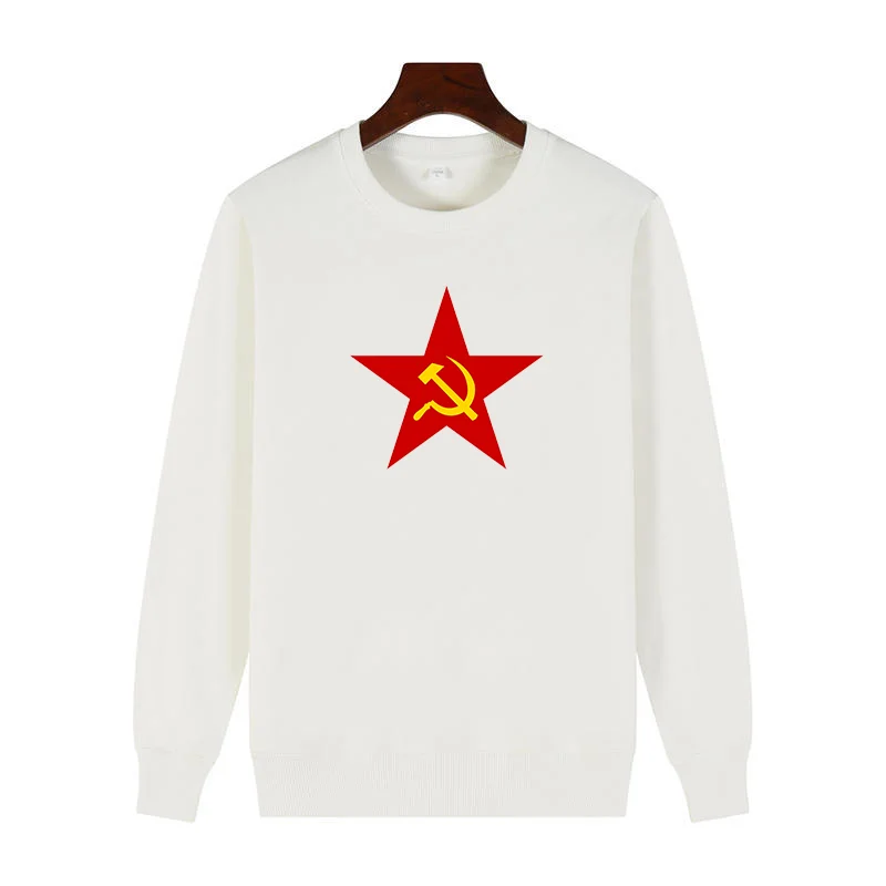 

Советская Красная Звезда коммунизма молот и серп символика графические толстовки толстый свитер Толстовка для всех возрастов мужские толстовки