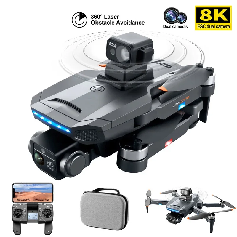 

Drone 4K Professional Obstacle Avoidance 8K Dual HD Camera Brushless Foldable Quadcopter RC Distance 1200M Toy K918 MAX Dron