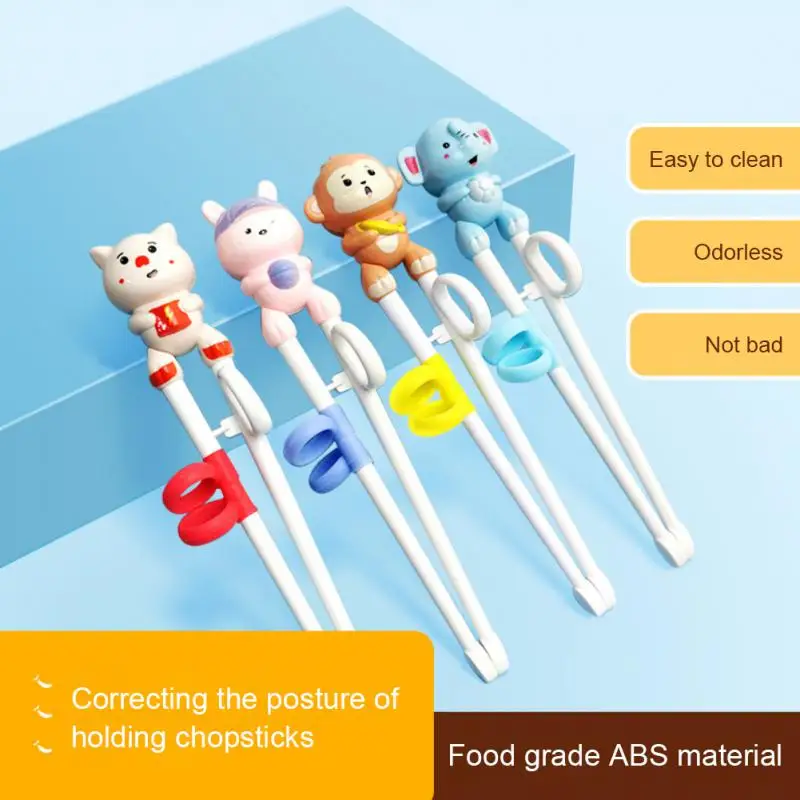 

Cartoon Animal Head Chopsticks Children Eating Training Chopsticks Kids Safty Learning Chopsticks Reusable Tableware Assistant