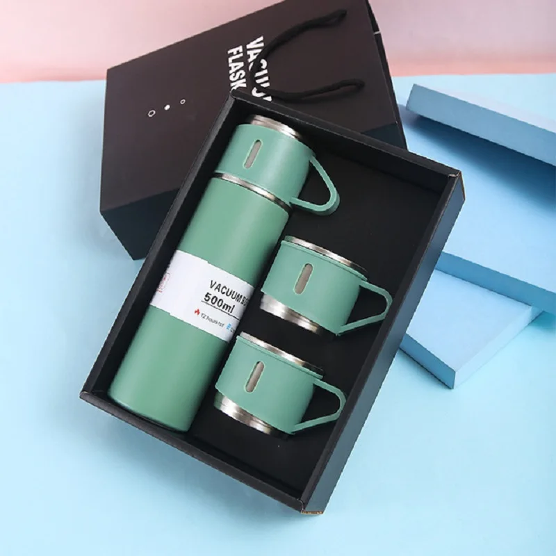 

304 Stainless Steel Thermos Cup Set or Single Cup Portable Thermal Water Bottle Gift Box Coffee Business Water Bottles as Gift