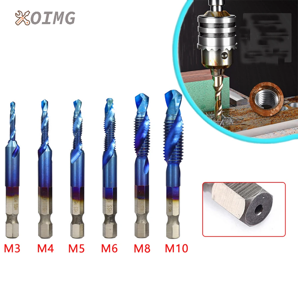 

Инструменты для деревообработки 6 шт., набор сверл с титановым покрытием и шестигранным хвостовиком, метрический гаечный ключ с резьбой, винтовой станок, композитная резьба