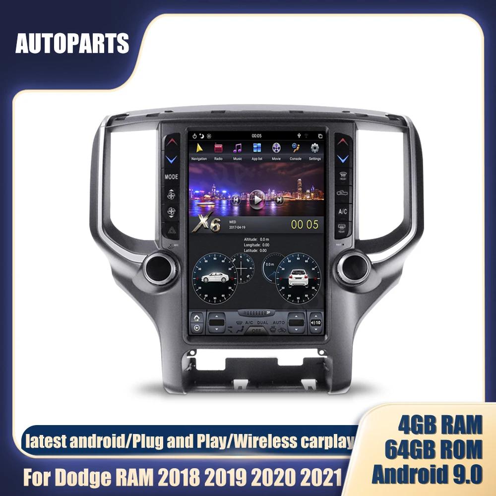 

Автомагнитола T- Style12.1 ''FHD Android для Dodge RAM 1500 2018-2021, мультимедийный автомобильный GPS-навигатор, вертикальная стереосистема RAM 2500 35000