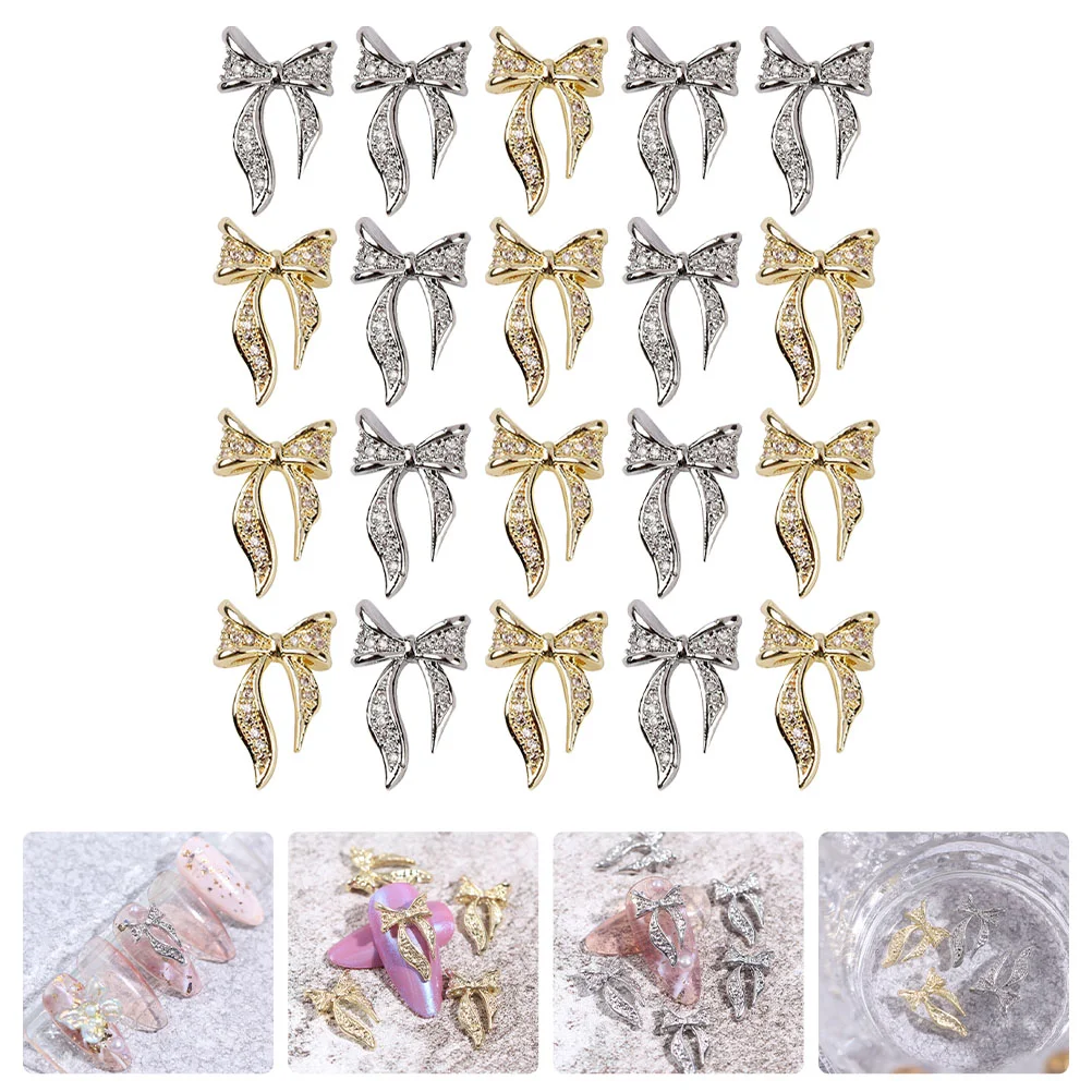 

Nail Charmsrhinestones Crystal Bow Manicure 3Dstickers Stones Bowknot Nailsrhinestone Crystals Accessories Patch Women Decals