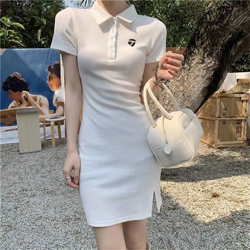 Golf Women's 2023 Spring And Summer Skirt Small Sexy Skirt Polo Neck Slimming Show Gray Bag Buttock Dress