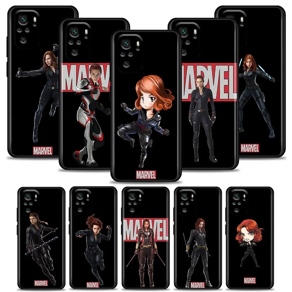 

Black Widow Marvel Phone Case for Redmi K40 K40S K50 6 6A 7 7A 8 8A 9 9A 9C 9T 10 10C Pro Plus Gaming Silicone Case