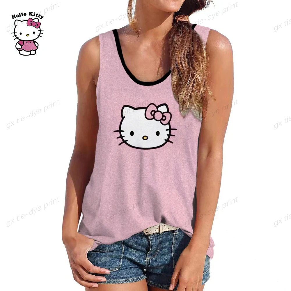 

Женская футболка без рукавов, с принтом Hello Kitty