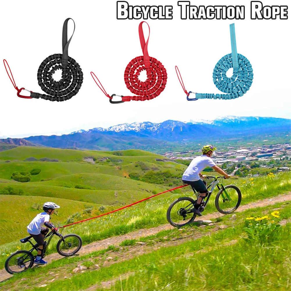

Bicycle Tow Rope Safety Children Bike Traction Leash Cycling Riding Portable Travel Strap Sport with Carabiner
