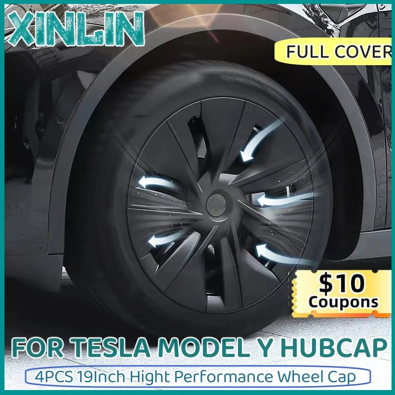 

19Inch Full Cover Hub Cap For Tesla Model Y 2020 Wheel Hubcap Hight Performance Original Car Replacement ABS Wheel Cap Cover