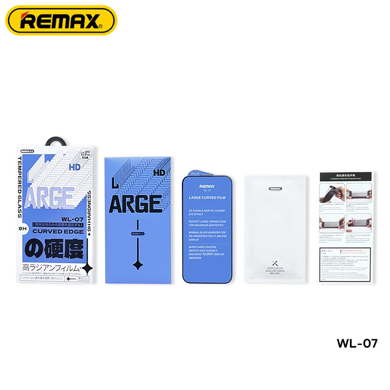 Защитная пленка из закаленного стекла REMAX с большими изогнутыми краями HD для iPhone 1516 серии 16Pro 16ProMax, твердость 9H, WL-07 (art.: 3920cf15ce3c8) - 3920cf15ce3c8