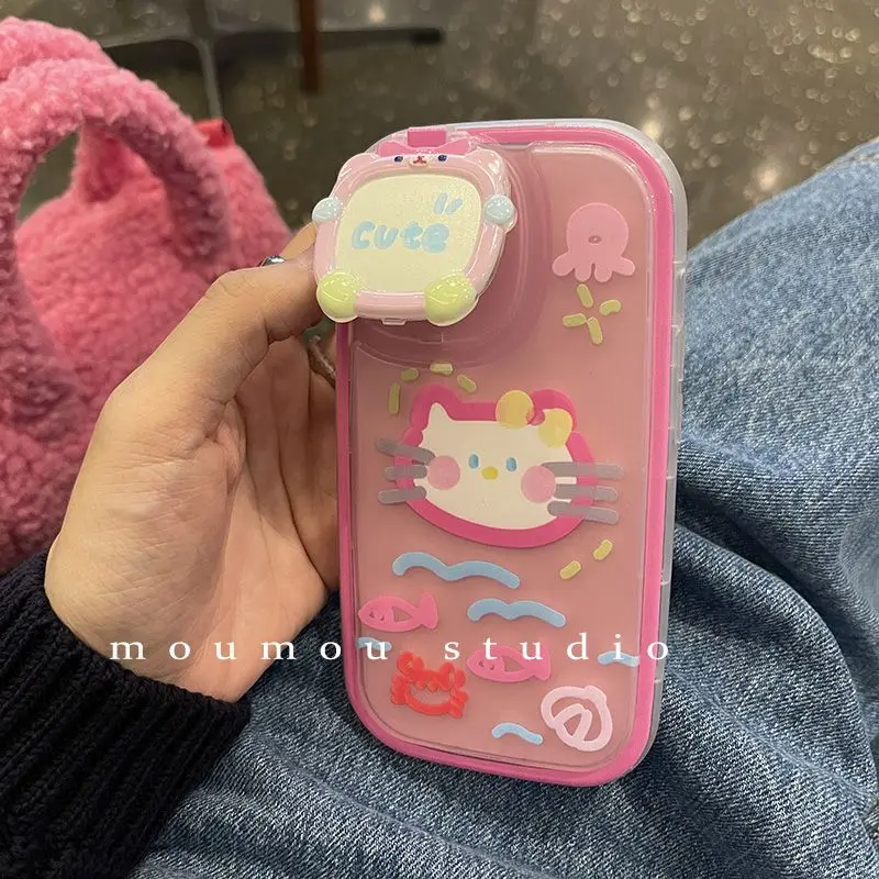 

Kawaii Hello Kitty Sanrio Iphone Case for 11 12 13 Protective Case Cute Waterproof Protective Case Mobile Phone Accessories
