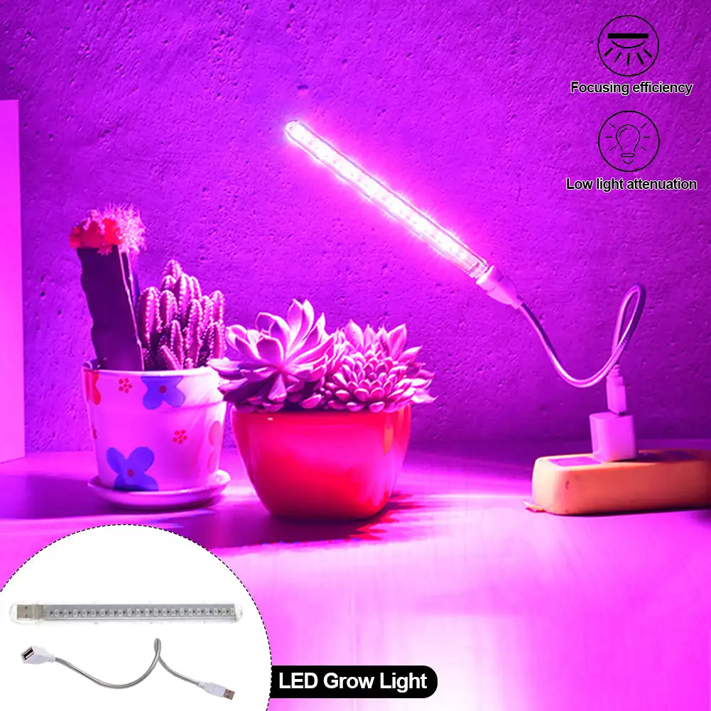 

Светодиодсветильник фитолампа полного спектра с USB, комнатная лампа для выращивания растений, цветов, саженцев, теплиц, 5 В